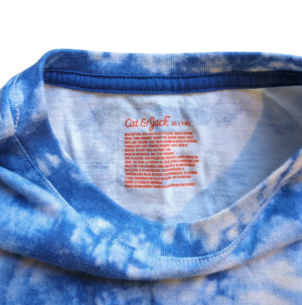 Bundle: 4 Cat & Jack T-shirts, Tie-dye, Striped, Checkered XL 14-16 Short Sleeve - Picture 5 of 12